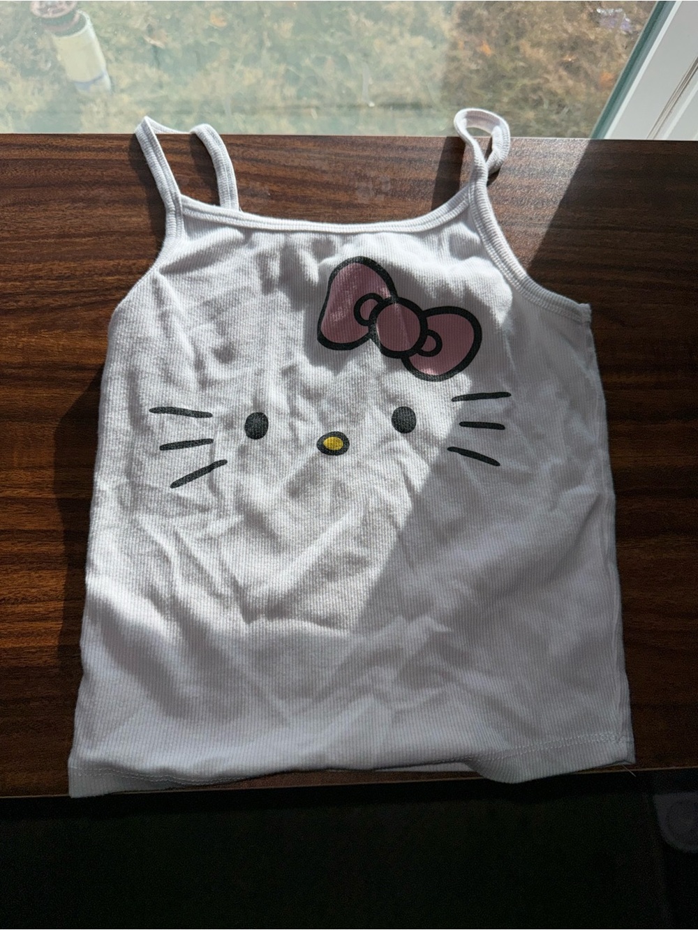 Aeropostale White Hello Kitty Tank Top with Pink Bow